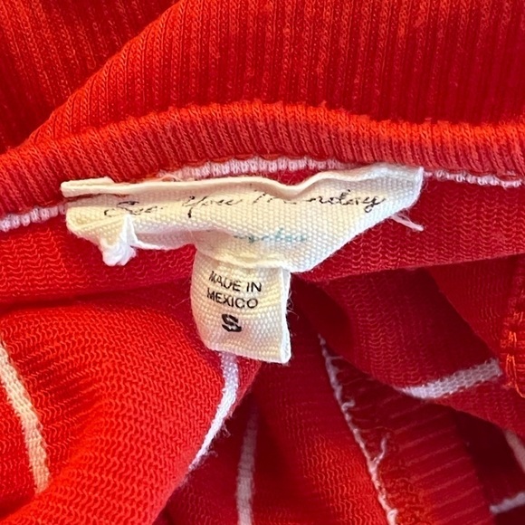 See You Monday Womens Red White Striped Sleeveless Ruffle Mini Dress Size Small - Picture 5 of 5
